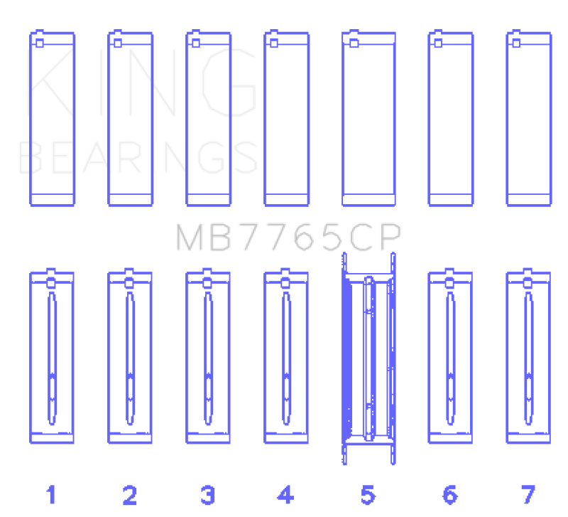 King Engine Bearings GMC 4.2 Vortec L6 (Size +0.020) Main Bearing Set
