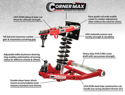 UMI Performance 73-87 GM C10 CornerMax A-Arm Kit - Red