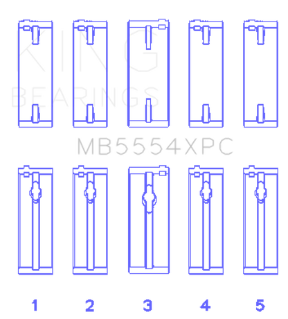 King Engine Bearings Toyota 3SGTE 16V 2.0L pMaxKote Performance Main Bearing Set - Size STD