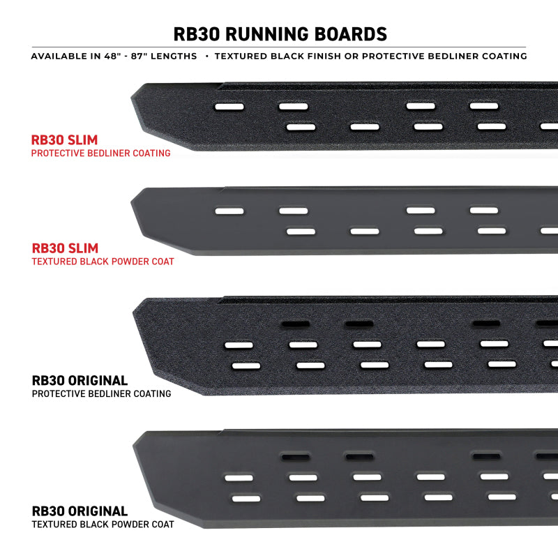 Go Rhino RB30 Running Boards 87in. - Tex. Blk (Boards ONLY/Req. Mounting Brackets)