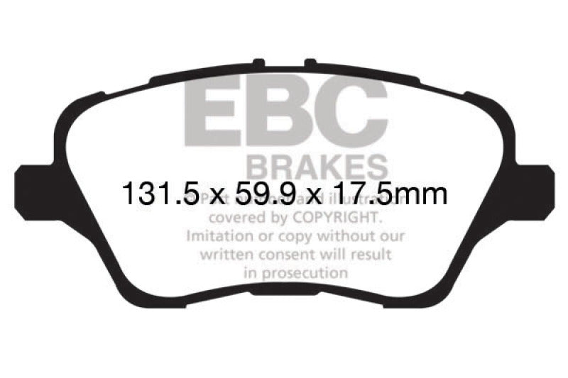 EBC 13-17 Ford Fiesta ST 1.6 Turbo Yellowstuff Front Brake Pads