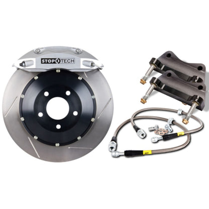 StopTech BBK 01-07 BMW M3 (E46) Rear 4 Piston 355x32 Silver Calipers Slotted Two Piece Rotors