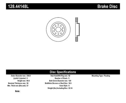 StopTech Drilled Sport Brake Rotor