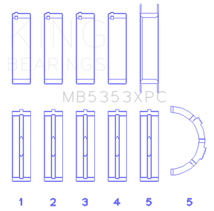 King Engine Bearings Ford 281 4.6L SOHC 16v  Performance Main Bearing Set - Coated