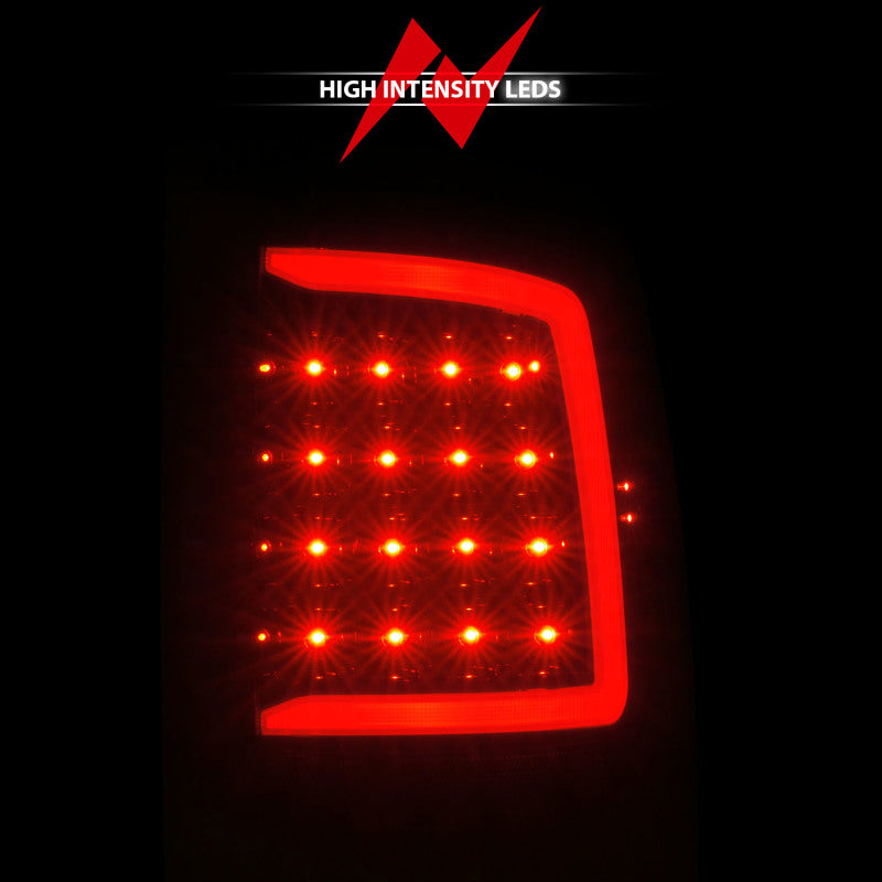 ANZO 09-18 Dodge Ram 1500 Full LED Taillights w/ Sequential Black Housing/Clear Lens