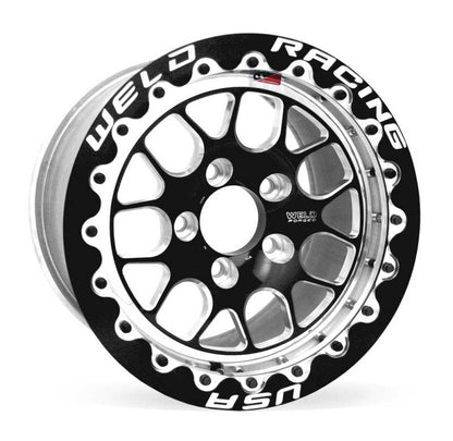 Weld S77 15x10.33 / 5x4.5 BP / 6.5in. BS Black Wheel (Medium Pad) - Black Single Beadlock MT