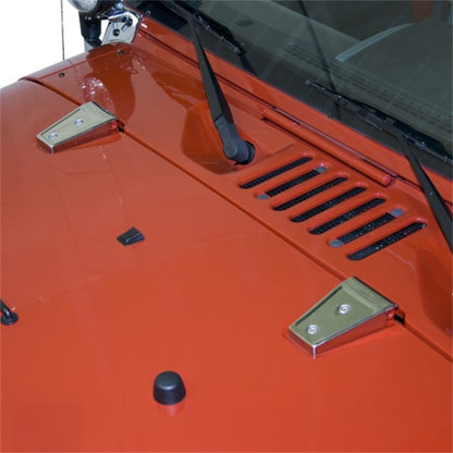 Rugged Ridge 07-18 Jeep Wrangler JK Stainless Steel Hood Hinge Covers