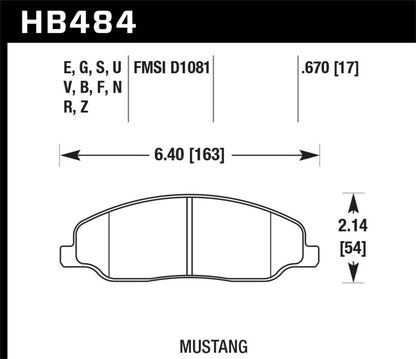 Hawk 05-10 Ford Mustang GT & V6 / 07-08 Shelby GT HT-10 Race Front Brake Pads