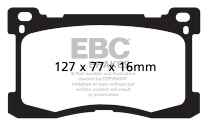 EBC 12+ Hyundai Equus 5.0 Ultimax2 Front Brake Pads