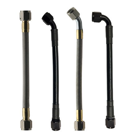 Fragola -8AN Hose Assembly Straight x 45 Degree Alum Nut 60in