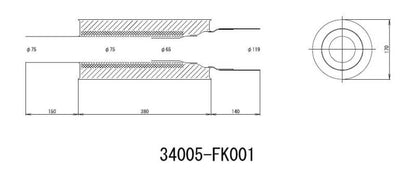 HKS Universal Stainless Hi Power 170mm Titanium Muffler