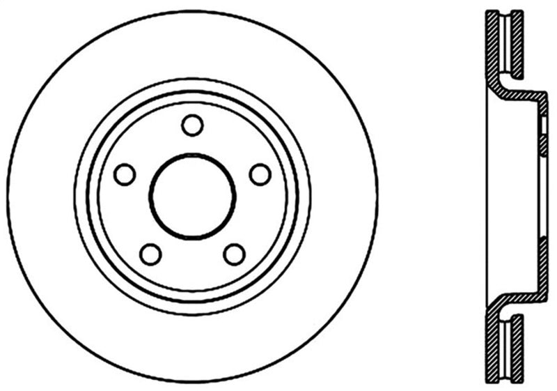 StopTech Slotted Sport Front Left Brake Rotor 11-17Jeep Grand Cherokee (Excludes SRT8)