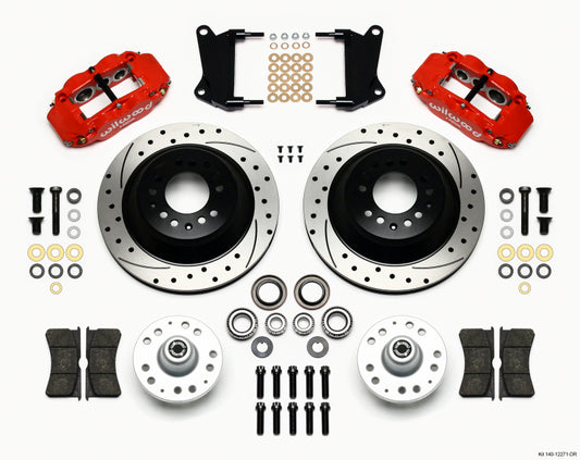 Wilwood Narrow Superlite 6R Front Hub & 1PC Rtr Kit 12.88in Drilled -Red 67-69 Camaro 64-72 Nova
