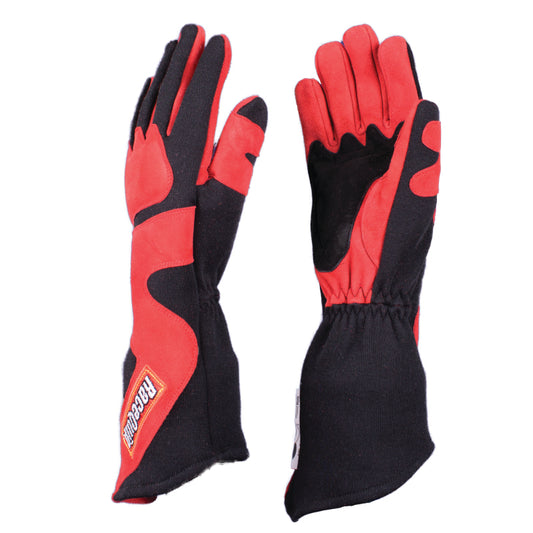 RaceQuip SFI-5 Red/Black Medium Long Angle Cut Glove