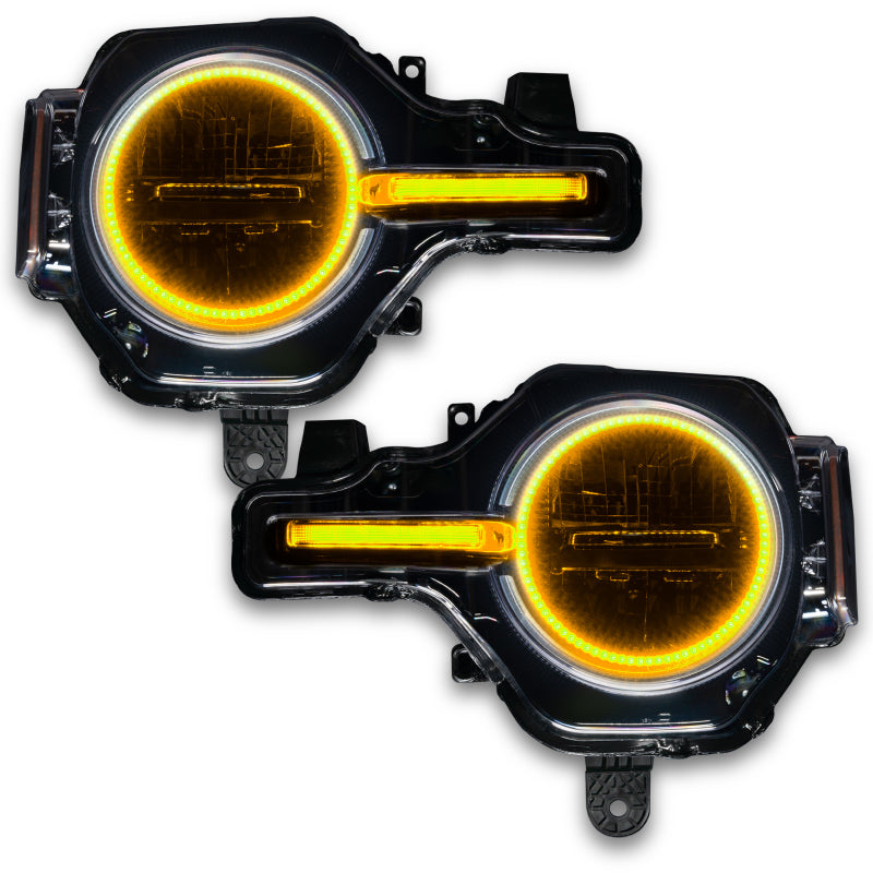 Oracle 21-22 Ford Bronco Headlight Halo Kit w/DRL Bar - Base Headlights -w/No Controller